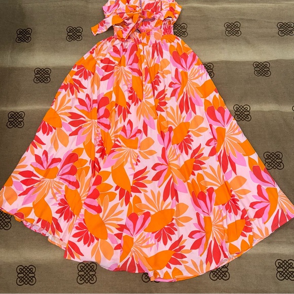 Abel the Label Anthropologie  NWT! Pink Orange Rumi Maxi Dress Size M - Picture 11 of 16